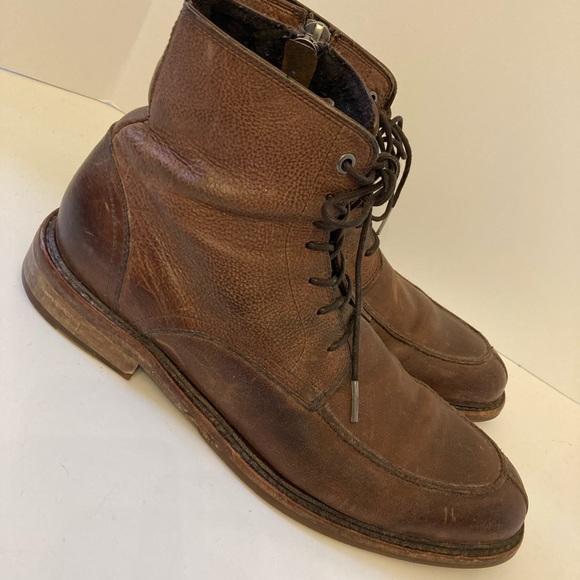 Kenneth Cole RED Saks Fifth Avenue Brown Leather Ankle Boots Men’s 9.5 - Picture 5 of 13